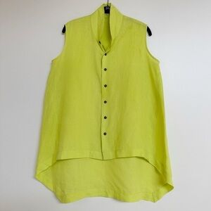 Eskandar Linen Sleeveless Shirt 0